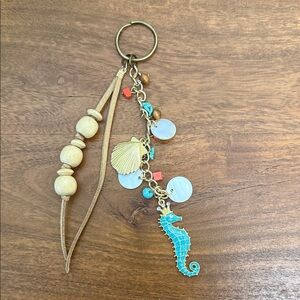 Seahorse Charm Keychain with Beads